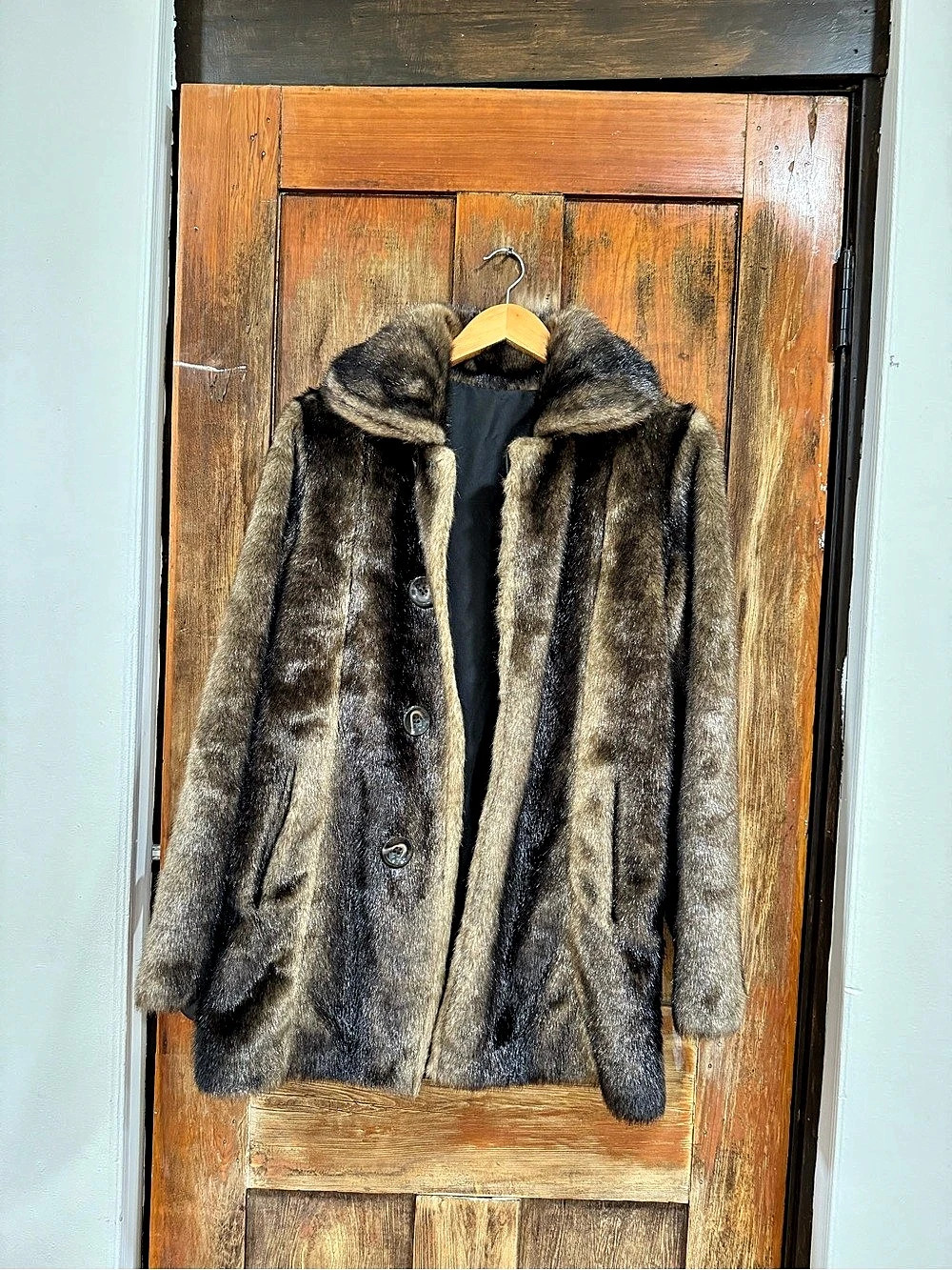 Chico'Small Faux Fur Coat Brown & Black Size Small
